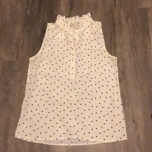 J Crew Factory Ruffle Neck Blouse